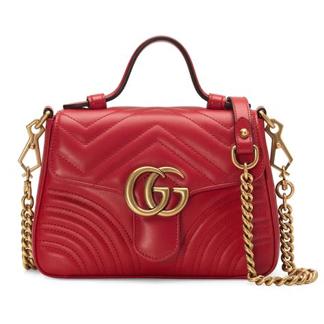 gucci red gg marmont mini top handle bag|Gucci Marmont mini bag price.